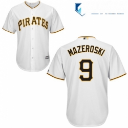 Mens Majestic Pittsburgh Pirates 9 Bill Mazeroski Replica White Home Cool Base MLB Jersey