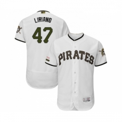 Mens Pittsburgh Pirates 47 Francisco Liriano White Alternate Authentic Collection Flex Base Baseball Jersey