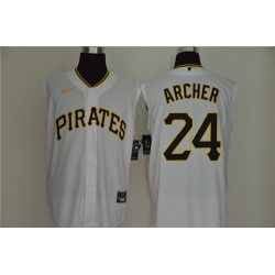 Pirates 24 Chris Archer White Nike Cool Base Sleeveless Jersey