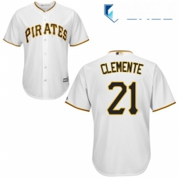 Womens Majestic Pittsburgh Pirates 21 Roberto Clemente Replica White Home Cool Base MLB Jersey