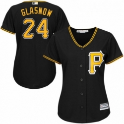 Womens Majestic Pittsburgh Pirates 24 Tyler Glasnow Authentic Black Alternate Cool Base MLB Jersey 