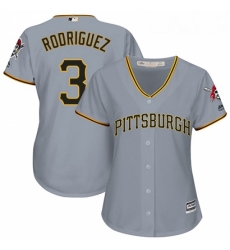 Womens Majestic Pittsburgh Pirates 3 Sean Rodriguez Authentic Grey Road Cool Base MLB Jersey 