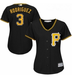 Womens Majestic Pittsburgh Pirates 3 Sean Rodriguez Replica Black Alternate Cool Base MLB Jersey 