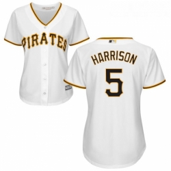 Womens Majestic Pittsburgh Pirates 5 Josh Harrison Authentic White Home Cool Base MLB Jersey