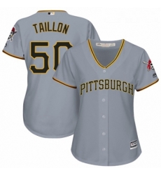 Womens Majestic Pittsburgh Pirates 50 Jameson Taillon Replica Grey Road Cool Base MLB Jersey 