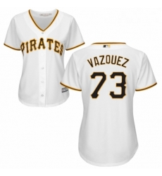 Womens Majestic Pittsburgh Pirates 73 Felipe Vazquez Authentic White Home Cool Base MLB Jersey 