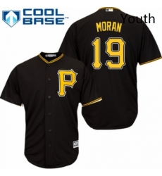 Youth Majestic Pittsburgh Pirates 19 Colin Moran Replica Black Alternate Cool Base MLB Jersey 