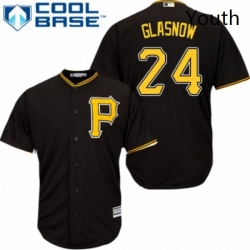 Youth Majestic Pittsburgh Pirates 24 Tyler Glasnow Replica Black Alternate Cool Base MLB Jersey 