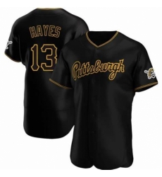 Youth Nike Pittsburgh Pirates #13 KeBryan Hayes Black Stitched Flex Base Baseball Jersey