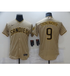 Men Nike San Diego Padres 9 CRONENWORTH Brown Stitichen Authentic Alternate Player Jersey