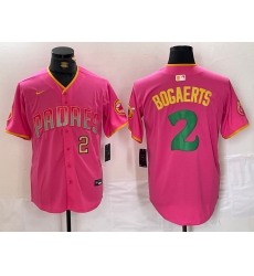 Men San Diego Padres 2 Xander Bogaerts Pink Cool Base Stitched Baseball Jersey 6