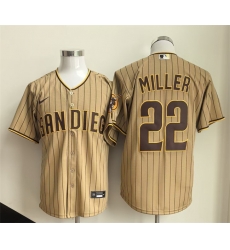Men San Diego Padres  22 Mason Miller Tan Cool Base Stitched Baseball Jersey