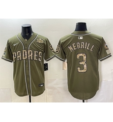 Men San Diego Padres 3 Jackson Merrill Olive 2026 Armed Forces Day Stitched Baseball Jersey Men San Diego Padres 3 Jackson Merrill Olive 2026 Armed Forces Day Stitched Baseball Jersey