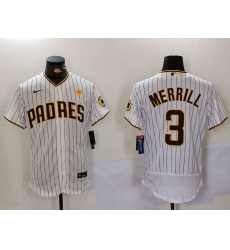 Men San Diego Padres 3 Jackson Merrill white Cool Base Stitched Baseball Jersey 003