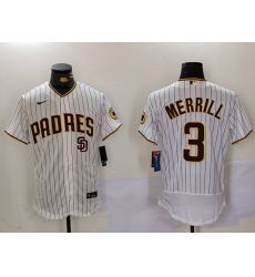 Men San Diego Padres 3 Jackson Merrill white Cool Base Stitched Baseball Jersey 019