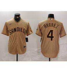 Men San Diego Padres 4 Luis Arraez Tan Cool Base Stitched Baseball Jersey 3