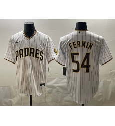 Men San Diego Padres 54 Freddy Fermin White Cool Base Stitched Baseball Jersey Men San Diego Padres 54 Freddy Fermin White Cool Base Stitched Baseball Jersey
