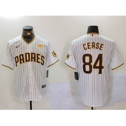 Men San Diego Padres 84 Dylan Cease White Cool Base Stitched Baseball Jersey 3