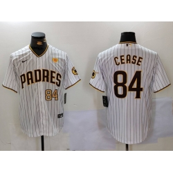 Men San Diego Padres 84 White With PS Patch Cool Base Stitched Baseball Jersey 6