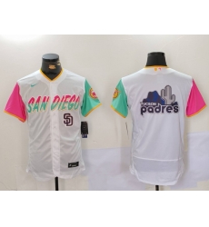 Men San Diego Padres big logo Profar White City Connect Cool Base Stitched Baseball Jersey  3