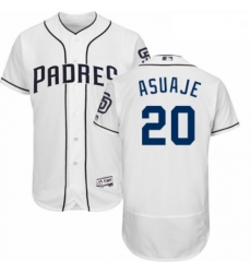 Mens Majestic San Diego Padres 20 Carlos Asuaje White Home Flex Base Authentic Collection MLB Jersey