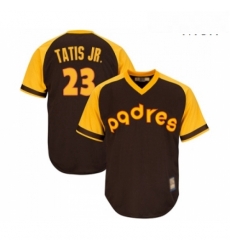 Mens San Diego Padres 23 Fernando Tatis Jr Replica Brown Alternate Cooperstown Cool Base Baseball Jersey 