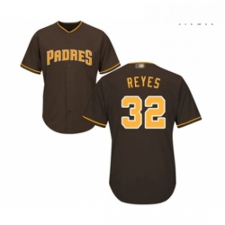 Mens San Diego Padres 32 Franmil Reyes Replica Brown Alternate Cool Base Baseball Jersey 