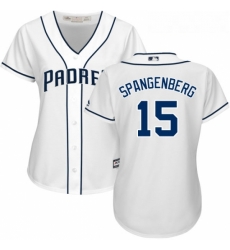 Womens Majestic San Diego Padres 15 Cory Spangenberg Authentic White Home Cool Base MLB Jersey