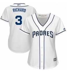 Womens Majestic San Diego Padres 3 Clayton Richard Authentic White Home Cool Base MLB Jersey 