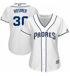 Womens Majestic San Diego Padres 30 Eric Hosmer Authentic White Home Cool Base MLB Jersey 