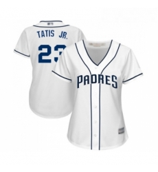 Womens San Diego Padres 23 Fernando Tatis Jr Replica White Home Cool Base Baseball Jersey 