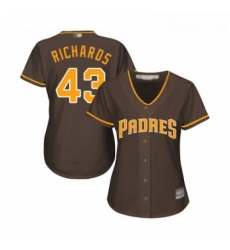 Womens San Diego Padres 43 Garrett Richards Replica Brown Alternate Cool Base Baseball Jersey 