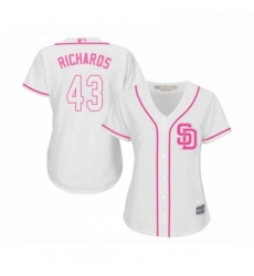 Womens San Diego Padres 43 Garrett Richards Replica White Fashion Cool Base Baseball Jersey 