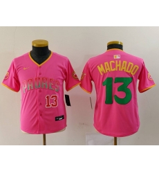 Youth San Diego Padres 3 Jackson Merrill Pink Stitched Baseball Jersey 3