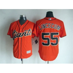 Men San Francisco Giants Tim Lincecum 55 Orange Stitched Cool Base MLB Jersey