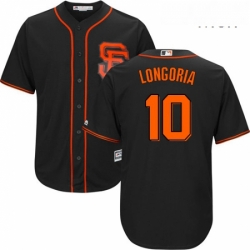 Mens Majestic San Francisco Giants 10 Evan Longoria Replica Black Alternate Cool Base MLB Jersey 