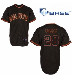 Mens Majestic San Francisco Giants 28 Buster Posey Replica Black Cool Base MLB Jersey