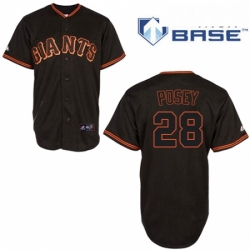 Mens Majestic San Francisco Giants 28 Buster Posey Replica Black Cool Base MLB Jersey