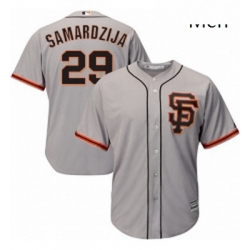 Mens Majestic San Francisco Giants 29 Jeff Samardzija Replica Grey Road 2 Cool Base MLB Jersey