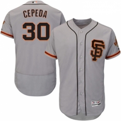 Mens Majestic San Francisco Giants 30 Orlando Cepeda Grey Alternate Flex Base Authentic Collection MLB Jersey