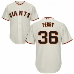 Mens Majestic San Francisco Giants 36 Gaylord Perry Replica Cream Home Cool Base MLB Jersey