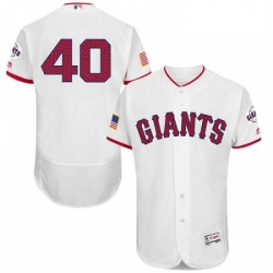 Mens Majestic San Francisco Giants 40 Madison Bumgarner White Fashion Stars Stripes Flex Base MLB Jersey