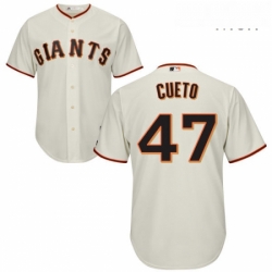 Mens Majestic San Francisco Giants 47 Johnny Cueto Replica Cream Home Cool Base MLB Jersey