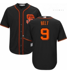 Mens Majestic San Francisco Giants 9 Brandon Belt Replica Black Alternate Cool Base MLB Jersey