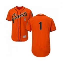 Mens San Francisco Giants 1 Kevin Pillar Orange Alternate Flex Base Authentic Collection Baseball Jersey