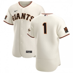 San Francisco Giants 1 Mauricio Dubon Men Nike Cream Home 2020 Authentic 20 at 24 Patch Player MLB Jersey