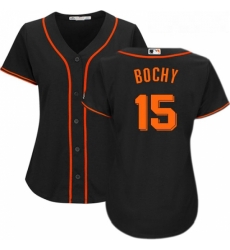 Womens Majestic San Francisco Giants 15 Bruce Bochy Authentic Black Alternate Cool Base MLB Jersey