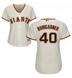 Womens Majestic San Francisco Giants 40 Madison Bumgarner Replica Cream Home Cool Base MLB Jersey