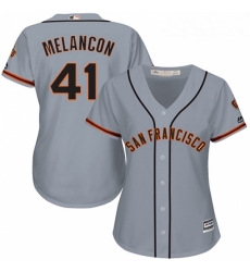 Womens Majestic San Francisco Giants 41 Mark Melancon Authentic Grey Road 2 Cool Base MLB Jersey