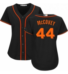 Womens Majestic San Francisco Giants 44 Willie McCovey Replica Black Alternate Cool Base MLB Jersey